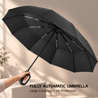 Automatic Folding Umbrella Windproof Uv Protection Large Compact Travel Umbrella