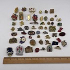 55 Vintage To Modern Lapel Hat Pins Mixed Lot Advertising Enamel Travel And More