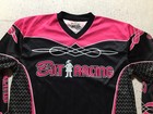 Bilt Racing Motorcycle Shirt Womens L Large Pink Black Colorblock Padding
