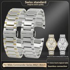 Steel Watch Strap For Mido Commander 21mm Arc Metal Bracelet Men M021 Watchband