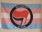 Antifascist Action Gender  2  Large 3x5ft Flag Antifa Anarchist Lgbtqi 
