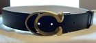 Men   s Coach Sculpted Signature Gold Buckle Cut To Size Reversible Belt  Size 32