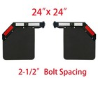 Semi Truck 2-1 2  Angled Spring Loaded Mud Flap Hanger With 24 x24  Mud Flaps