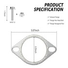 2pcs Exhaust Flange Gasket   4pcs Exhaust Bolts2 25  2-bolt Catalytic Convert   