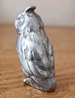 Vintage 1 75  Miniature Pewter Horned Owl Figurine