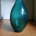 Comstock Gove   Co Rare 1860s Tenpin Shape Teal Green Boston Blob Soda Bottle