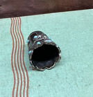 Antique Vintage Mexico 925 Sterling Silver Turquoise Swirl Sewing Thimble