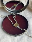 Virgin Saints   Angels Rosary Style Necklace St Benedict 925 Sterling Pearl 18 