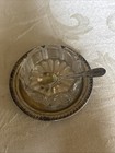 Vintage Salt Cellar  800 Silver Spoon   Tray