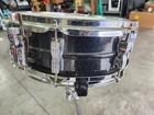 Ludwig Medium Acrolite Black Gray Galaxy 14x5  Snare Drum   Stand Vintage Used
