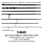 S Max Strong Predator Surf Compact Multi-use Travel Fishing Rod   Case 11    10   