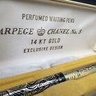 Arpege Chanel No  5 14k Perfumed Gold Ballpoint Pen Set In Original Box Vintage