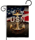 Usn Burlap Garden Flag Navy Armed Forces Decorative Small Gift Yard House Banner