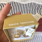 Michael Kors Gold Tone Crystal Huggie Earrings Stainless Steel  Style 755949