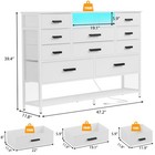 White Dresser For Bedroom  Fabric Chest Of Drawers With Charging Station And    