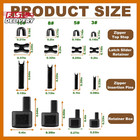 Domthent 144pcs Zipper Repair Kit     4 Sizes   3   5   8   10   Insertion Pins  3