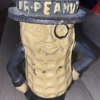 Mr  Peanut-planters Peanuts Cast Iron Piggy coin Bank-11 5 Inches Tall Black tan