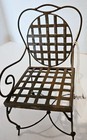 Miniature Dollhouse Patio Furniture Table Chairs  metal   Bronze  3 Pc  vtg  new
