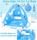 Extra High Shark Baby Beach Tent With Pool Upf50  Uv Sun Shade Tent