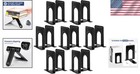 Elegant Heavy-duty Metal Bookends Set Of 7 Pairs - Non-slip Black Design