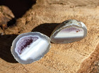 Natural Agate Geode Pair  Polished Small Brazilian Agate Amethyst Geode 16g