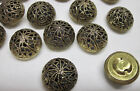 Lot Of 21 Vintage Fancy Metal Round Buttons - 12 Large 3 4  - 9 Small 1 2 