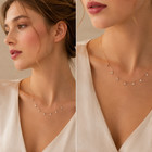 Women Vintage Gold Zircon Pendant Necklace S925 Silver Adjustable Chain Jewelry