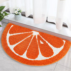 Semicircle Bathroom Mat  Home Entrance Rug  Absorbent Anti-slip Shower Mat  Fluf