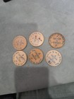 Set 6 Vintage Wooden Nickels