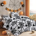  Halloween Comforter Set Size     3-piece White Halloween Theme King White Spider