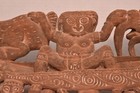 Vtg  Papua New Guinea Story Board Kambot Village Carved Wood Relief Tribal Art