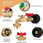 Propane Refill Adapter W on-off Valve And Gauge Fill 1lb Bottle From 5-40lb Tank