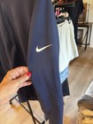 Nike Golf Men s Blue Solid Collared Polo 1 4 Zip Long Sleeve Logo Sz L