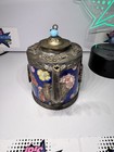 Blue Vintage Old Ceremonial Chinese Ceramic China Brass Teapot Porcelain
