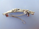 Four Horses Barrette Pewter With French Style Clip Zimmer Equestrian Jewelry
