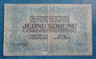 1919 Czechoslovakia Circulated 1 Koruna Banknote