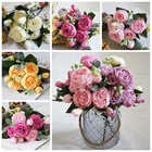 13 Heads Silk Peony Artificial Flowers Peony Wedding Bouquet Home Party Decor Lo