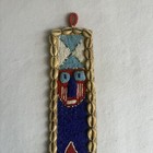 Vintage Yoruba Beaded African Art Wall Hanging Belt Sash For Panel Shell Border