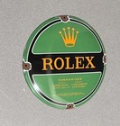 Vintage 12    Domed Rolex Watch Jewelry Porcelain Sign Car Gas Oil Motorcycle