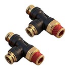 1 4  Dot Air Brake Line Tee Fittings 2-pack  1 4  Tube 1 4  Od   1 4  Side Npt