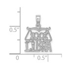 14k White Gold 1 Libra Zodiac Charm Pendant L-15 4mm  W-12 8mm