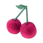 Cherries Forever Dual Fun Accent Pillow W  Velvet Berry Pink Exterior 13  X 14 