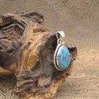 Blue Turquoise Sterling Silver Navajo Pendant