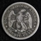 1875-cc Seated Liberty Silver Twenty Cent Piece Vf E335 Trntz
