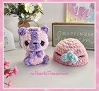 Cute Handmade Bear W Beanie Hat Crochet Amigurumi Plush Stuffed Animal Toy