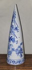 Chinese Porcelain Wall Pocket Vase In Conical Form With Flowers  13  Tall