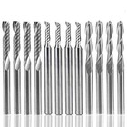 Precision 12pcs Carbide Cnc End Mill Cutter Set     1 8  Double Flute Router Bits