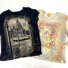 Vintage Y2k Rhinestone Top Lot Sz Xl Romantic Venice Honolulu All Over Paris