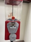 Vintage Red Gumball Machine With Metal Stand