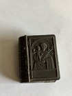 Vintage Miniature Metal Prayer Book Rosary Box St  Joseph Holding Jesus